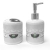 Ambesonne Colorful Soap Dispenser & Toothbrush Holder Set, Flock of