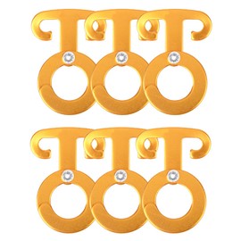 Azarxis Aluminum Flexible Hardware Cord Slider Lightweight Durable Rope Tensioner Rope Length Adjustable Guyline Liner Tent Camping Rope Tension 12 Pack (Hook(Gold) - 6 Pieces