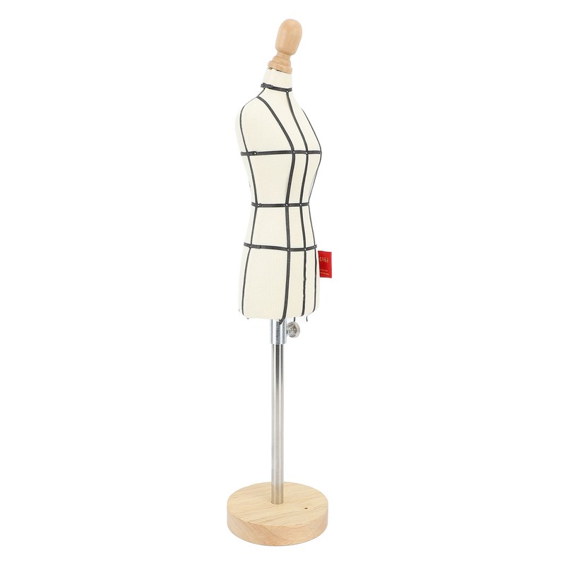 Miniature Dress Form with Stand Wood Base Sewing Mannequin Body