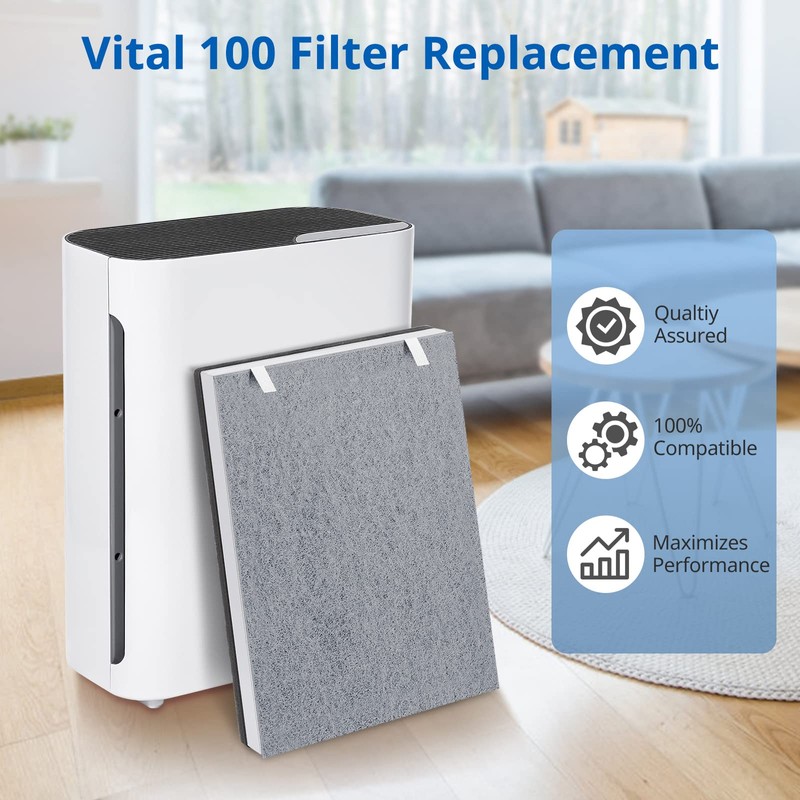 4 Pack Vital 100 Replacement Filter Compatible with LEVOIT Vital