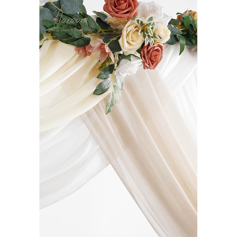 Floroom Wedding Arch Draping Fabric 3 Panels 20Ft Chiffon Fabric