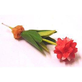 Tumdee Miniatures Dolls House Miniature Single Red Allium Flower Miniature Accessory