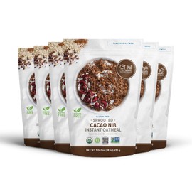 One Degree Organic Foods Sprouted Instant Oatmeal, USDA Organic, Non-GMO, Vegan, And Gluten Free Instant Oatmeal (Cacao Nib, 6 Pack)
