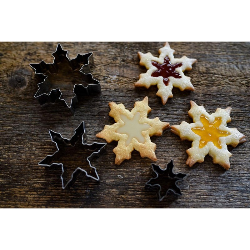 Neustanlo Snowflake Cookie Cutter Ice Crystal Set of 3 Stainless