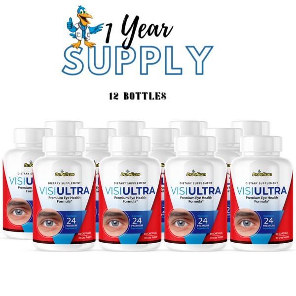 Pelican Vitamins Visiultra- Eye Support- 12 Bottles- 720 Capsules