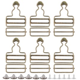 JJUNW 6 Sets Dungaree Buckles Metal Dungaree Buckles Replacement Metal Dungaree Buckles Braces Buckles with Sliding Buckle Adjustable for Bib Button Sewing Clothing Craft, bronze