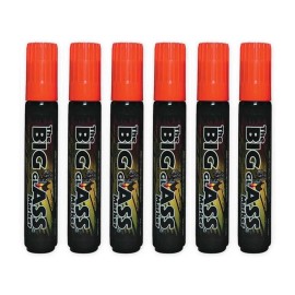 Genpack The Big Glass Marker Washable ORANGE Writer - Automotive Car Paint Pen - 6 Count
