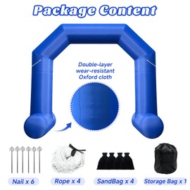 Cinnliy 13Ft Inflatable Archway,Blue Inflatable Start and Finish Arch Outdoor,Sport Blow up Arch Inflatable for Race Outdoor Sport Party Advertising Commerce(Without air Blower)