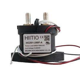 HIITIO Epoxy Contactor, High Voltage 1000Vdc 250A Epoxy Resin Contactor, Coil Rated Voltage 12-36VDC, 48-72VDC, Epoxy Resin Package, EV/HEV