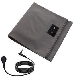 Organic Grounding Sheet 5% Silver for Bed Sleeping Therapy with 15ft Grounding Cord for Better Health (Gray, 35X90)