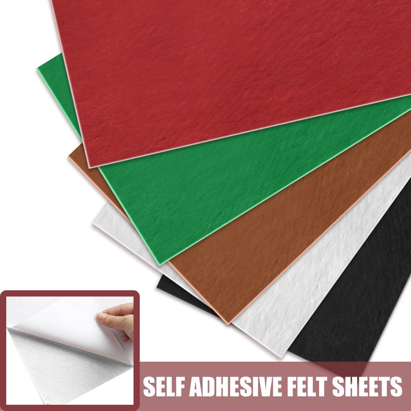Bonsicoky 10 Pack Self Adhesive Felt Sheets - White Felt