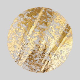 Sarini 12-Piece Plate Coasters, Place Mats, Round Gold Placemats Set, Metallic Round Foil Mesh Pressed Table Doilies Home Decoration Dining Table Wedding Birthday Party