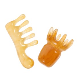 Outanaya 2pcs Gua Sha Comb Scalp Sweep Comb Head Massage Tool for Hair Growth Scalp Care
