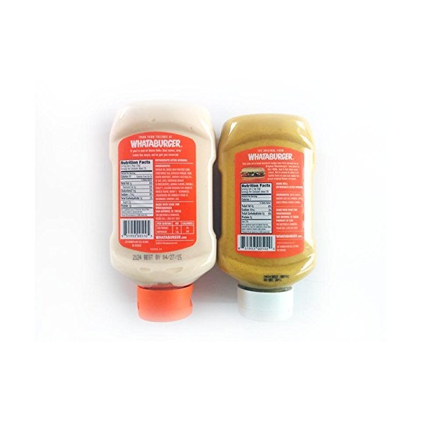 Whataburger Mayo & Mustard Condiment Bundle ( 18 Oz Mayo, 16 Oz Mustard)