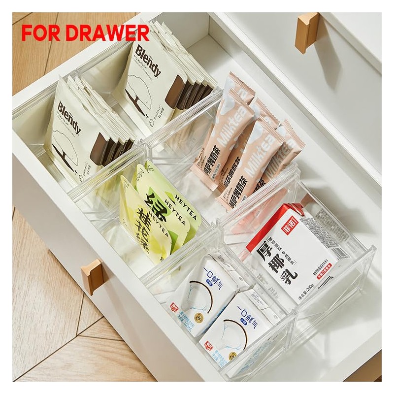 CINPIUK 6 Pack Stackable Tea-Bag Holder Space-Saving Clear Coffee Pod