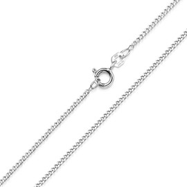 MATERIA by Matthias Wagner K91 Women's Curb Chain 1.7 mm 925 Sterling Silver, Silver, No Gemstone