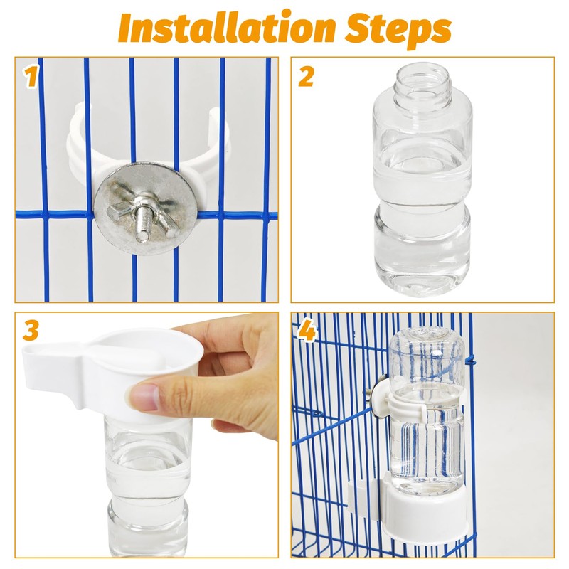 BNOSDM Automatic Bird Water Dispenser 2 Pcs No Mess Parrot