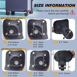 Luggage Wheels Replacement for Suitcase, Pack of 2 Suitcase Wheels, Replacement Wheels for Suitcase Repair, 360° Rotating Suitcase Replacement Wheels with 4 Mounting Holes L041-L