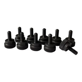 PrecisionGeek - Shoulder Thumb Screws Blackened Steel, Oxidised, M3 x 10mm, Head 12mm diameter, Hand Grip Screws - pack of 10 pieces