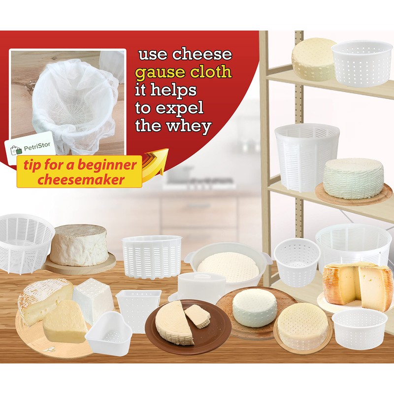 11 pcs Cheese Making Kit Beginners - Soft Cheese Molds