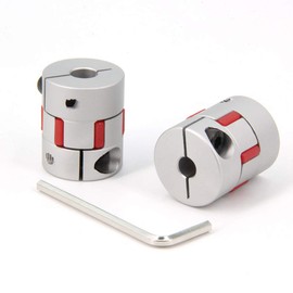 Zeberoxyz 2PCS 6.35mm to 8mm Aluminium Plum Flexible Shaft Coupling Diameter25mm Length30mm 6.35x8mm Motor Connector Flexible Coupler for 3D Printer CNC Machine and Servo Stepped Motor（6.35x8mm）