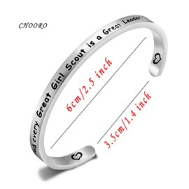 CHOORO Girl Scout Leader Gift Behind Every Great Girl Scout is a Great Leader Keychain Scout Leader Gift Troop Leader Gift (every great girl cuff bra)