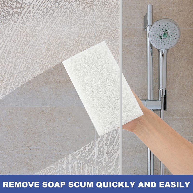 Handled Bath Scrubber, Bathroom Scouring Pad, Heavy Duty Cleaning Sponge