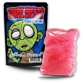 Gears Out Zombie Breath Cotton Candy - Funny Zombie Design - Novelty Candy for Kids - Gluten-Free, Made in America, Pink Cotton Candy