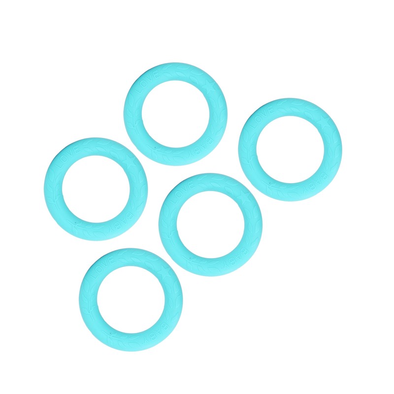 5pcs Baby Soft Silicone Teething Ring Toy Infant Safe Elastic