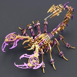 YUEZUDPO 3D Metal Puzzles for Adults, Scorpion 3D Metal Model Kits to Build DIY Colorful 3D Metal Puzzle Ornaments for Adults,Teens Birthday Christmas