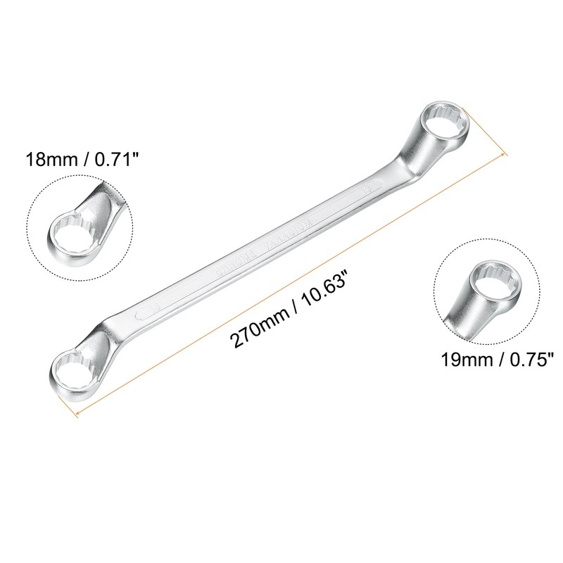 sourcing map Offset Extra Long Box End Wrench 18 x