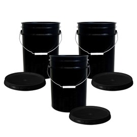 ePackageSupply 5 Gallon Bucket with Airtight Lid | Made in USA | Food Grade | Heavy-Duty Premium HPDE Plastic | Durable 90 Mil All Purpose Pail | Easy Stack and Store | BPA Free | 3 Count