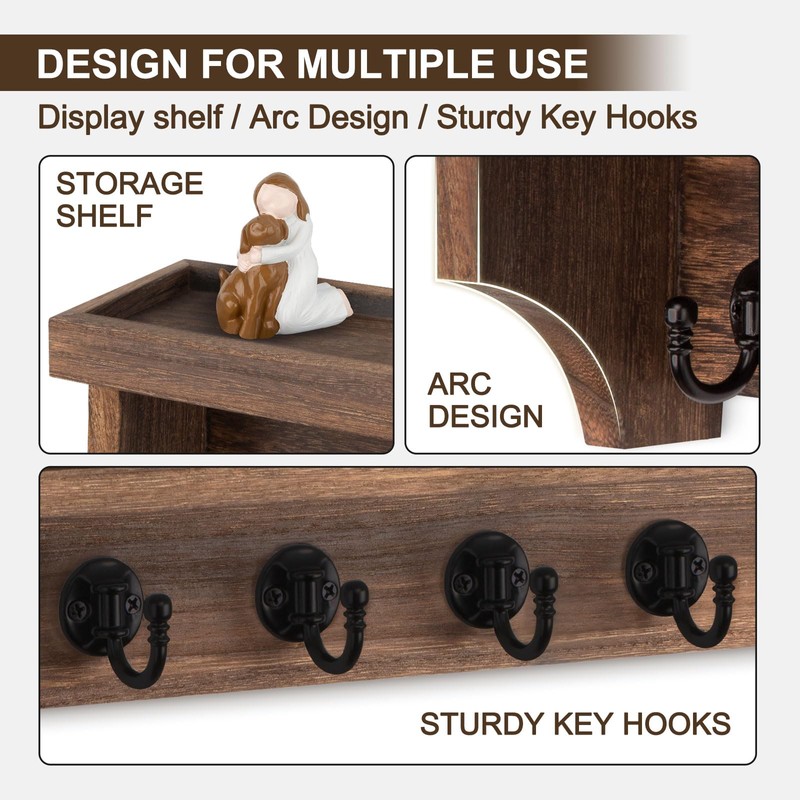 Lucundm Key and Mail Holder Wall Mount, Key Holder with