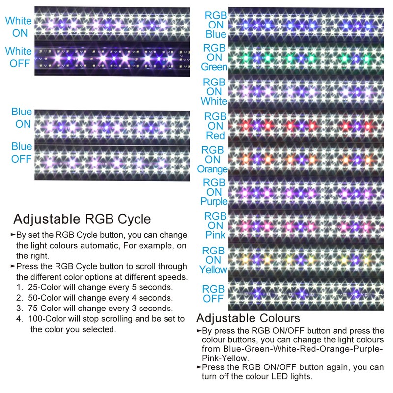 WaterRebirth Aquarium LED Light Fish Tank Light (20-26”)