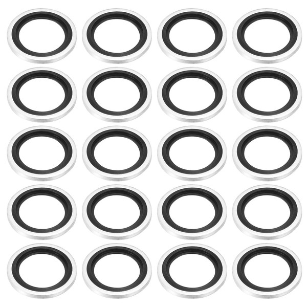 PATIKIL G1/2 Self Center Coupling Seal Gaskets 20pcs NBR Metal