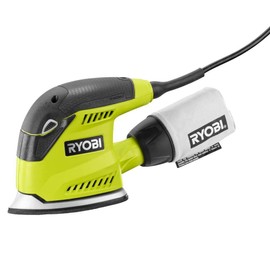 Ryobi CFS1503GK Compact Corner Cat 12,500 OPM 1.2 Amp Corded Orbital Finishing Sander w/ 10 Pads and Carrying Case