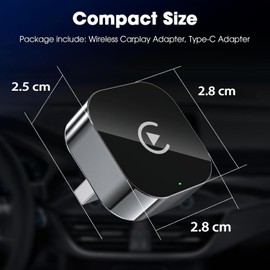 PAPER MATE 2025 Upgraded 2-in-1 Wireless CarPlay Adapter: Supports CarPlay + Android Car, Bluetooth 5.0 Wireless Connection, Plug & Play, Compatible with iOS 12+/Android11+ & Cars from 2016 (Black)