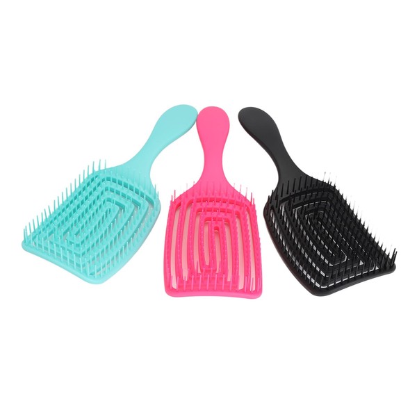 3 Uds Cepillo de Pelo Curvo con Ventilación Peine Alisador