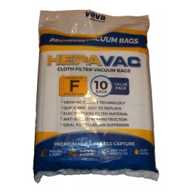 Veva 10 Pack Type F KBVF-10 Collection HepaVac Microallergen Vacuum Filter Bags (B166