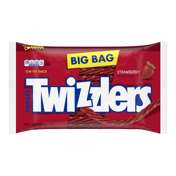 TWIZZLERS Twists Strawberry Flavored Chewy Candy, Valentine's Day, 32 oz Bulk Big Bag