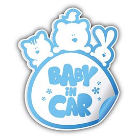 JJH Inc Magnet Baby in Car Boy Sign Flexible Vinyl Magnet Waterproof Car Magnetic Bumper Sticker 5"