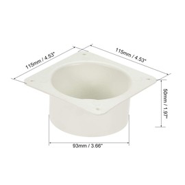 sourcing map 4Inch Duct Connector Flange ABS Plastic Air Outlet Inlet Hose Pipe Adaptor for Ventilation Equipment