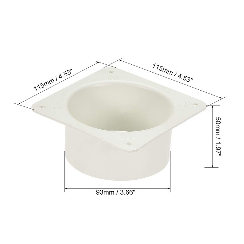 sourcing map 4Inch Duct Connector Flange ABS Plastic Air Outlet