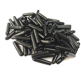 Jocon SF9000 PVC Flexible Vinyl Round Tip End Caps Steel Wire Tip Caps Wire Thread Protector Cover (Inner Dia 1.5mm, Black)