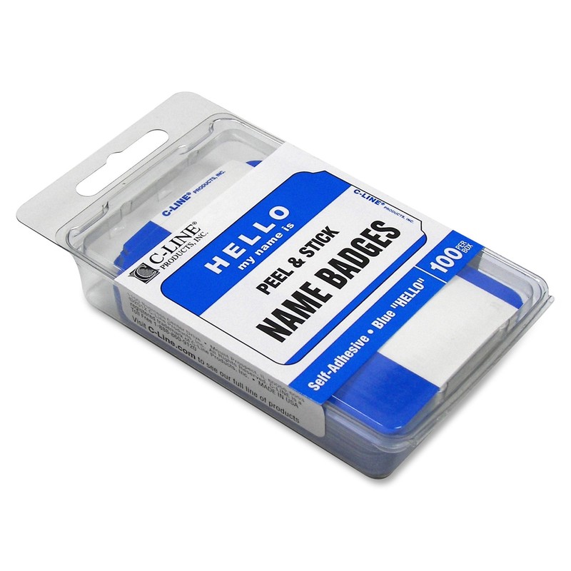 Universal "Hello" Self-Adhesive Name Badges, 3 1/2 X 2 1/4,