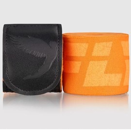 Fly Sports Premium Boxing and Martial Arts Equipment | Boxing Hand Wraps | Big Logo Handwraps Orange 250cm