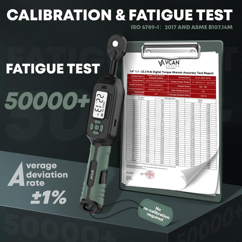 1/4 Torque Wrench Digital(1.1-22.2Ft.Lb) ±2 % Accuracy Digital Torque Wrench