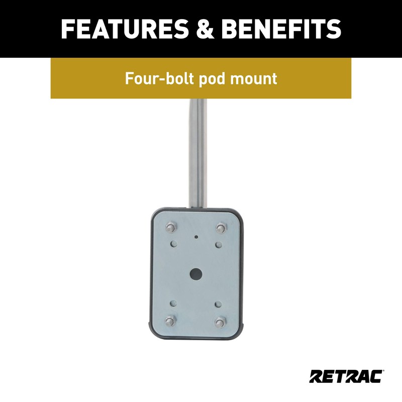 Retrac 604696 Hood-Mount Stainless Steel Safety Mirror Mounting Assembly, 14