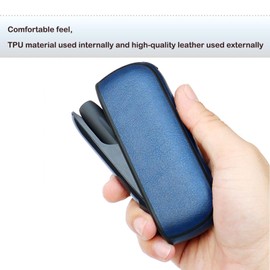 Case for IQOS (Only For Iluma) Cover PU Leather Case Side Cover Protective Cap Interchangeable Outer Cover (Blue)
