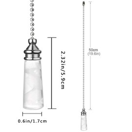 Akahttbn Ceiling Fan Pull Chain Ornaments 12 Inches Crystal Glass Perfume Bottle and Light Bulb Pull Chain Extension for Ceiling Light Lamp Fan Chain 2 Pcs (Nickel)